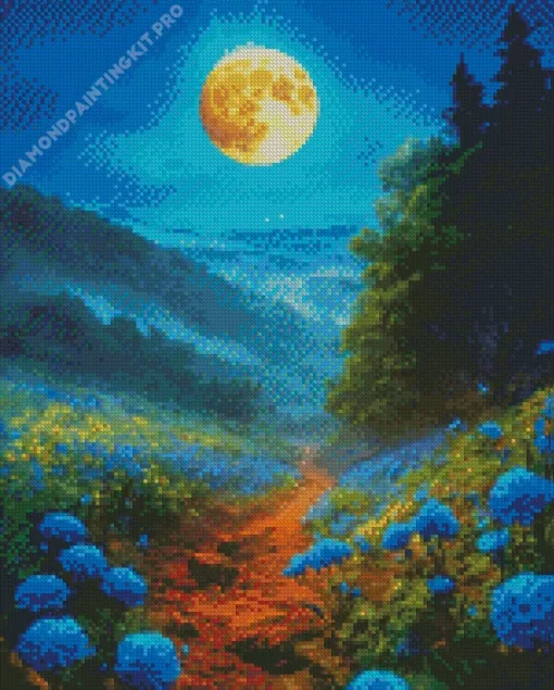 Full Moon Landscape Diamond Painting