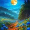 Full Moon Landscape Diamond Painting