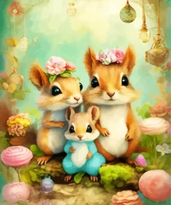 Fun Animals Family Diamond Painting