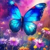 Galaxy Butterfly And Flowers Diamond Painting