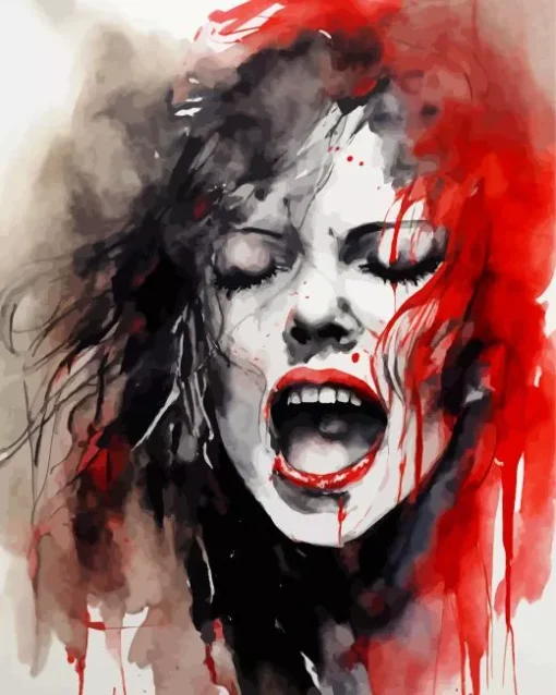 Girl In Pain Diamond Painting