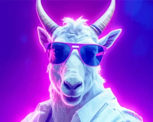 Goat With Sunglasses Diamond Painting