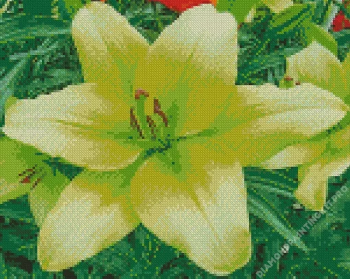 Green Lily Flower Diamond Painting