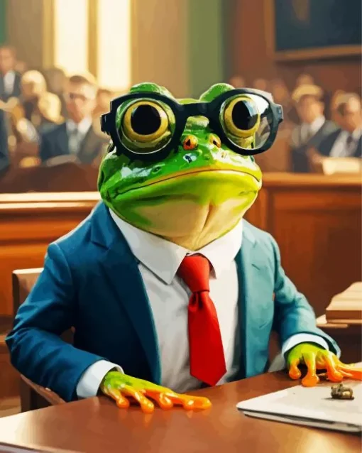 Lawyer Frog With Glasses Diamond Painting