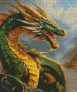 Mad Green Dragon Diamond Painting