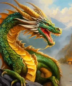 Mad Green Dragon Diamond Painting