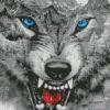 Mountain Growling Wolf Diamond Painting