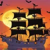 Pirate Ship Silhouette Diamond Painting