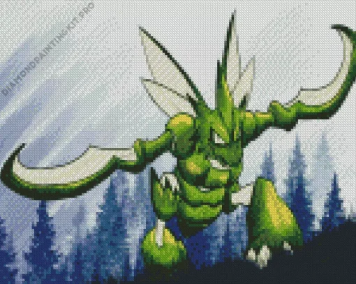 Pokemon Scyther Diamond Painting