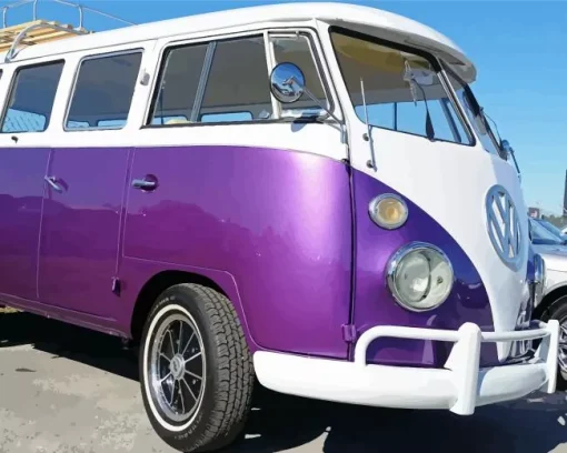 Purple Volkswagen Bus Diamond Painting