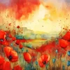 Red Poppy Flowers Art Diamond Painting