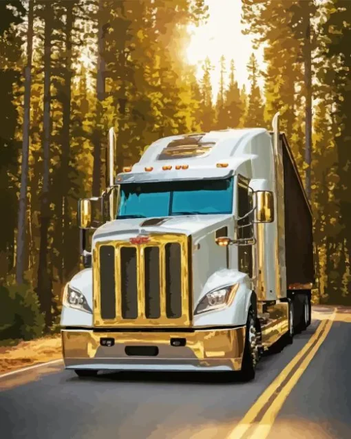 Semi Grey Truck Diamond Painting