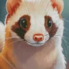 White Ferret Diamond Painting