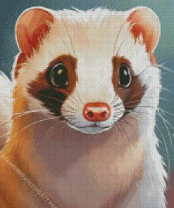 White Ferret Diamond Painting