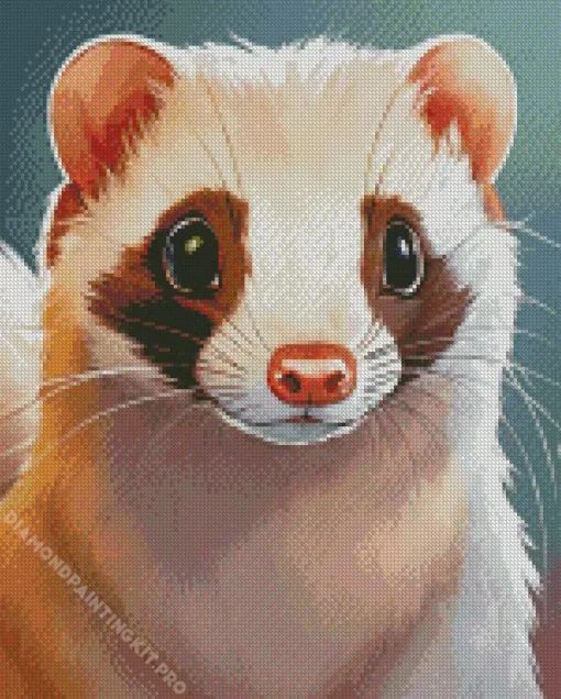 White Ferret Diamond Painting