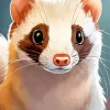 White Ferret Diamond Painting