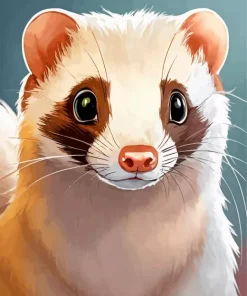 White Ferret Diamond Painting