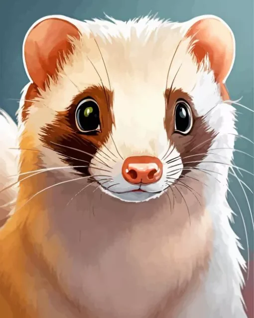 White Ferret Diamond Painting