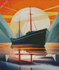 Animation Boat Diamond Painting