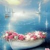 Boat With Flowers Diamond Painting