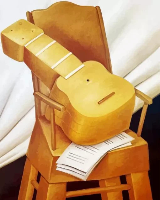 Botero Guitar And Chair Diamond Painting