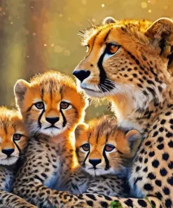 Cheetah Cubs Diamond Painting