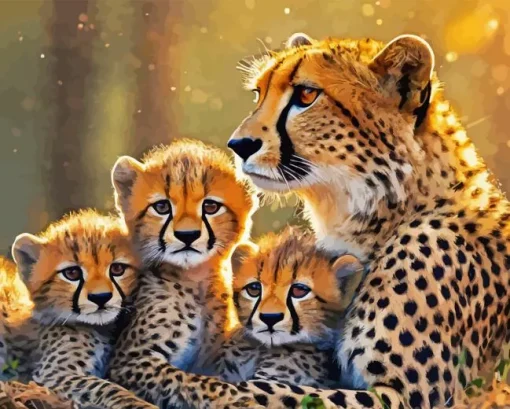Cheetah Cubs Diamond Painting