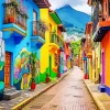 Colombia Bogota Colorful Houses Diamond Painting