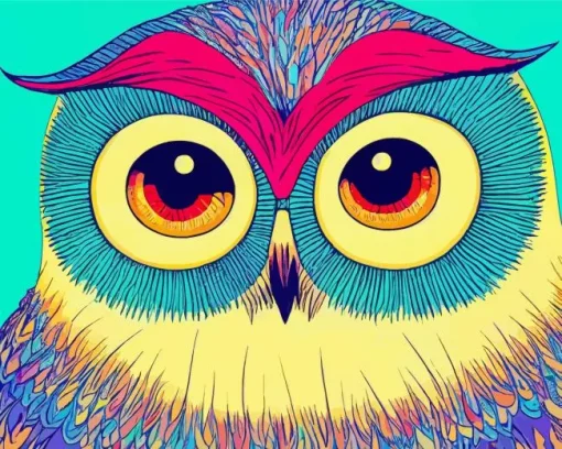 Colorful Bohemian Owl Diamond Painting