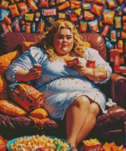 Fat Girl Eating Diamond Painting