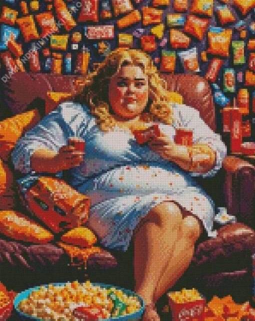 Fat Girl Eating Diamond Painting