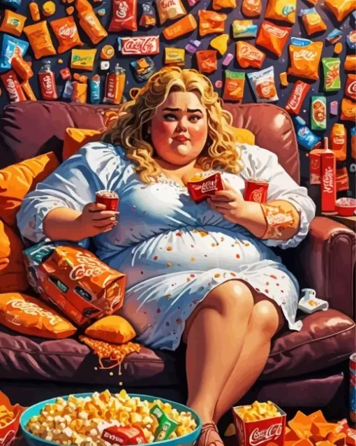 Fat Girl Eating Diamond Painting