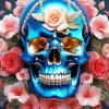 Floral Blue Skull Diamond Painting