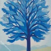 Illustration Blue Tree Diamond Painting