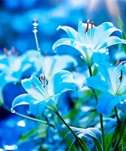 Light Blue Lilies Diamond Painting
