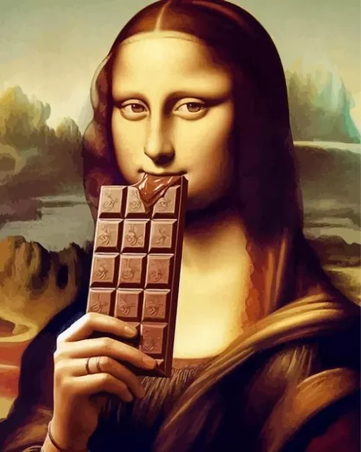 Mona Lisa Eating Chocolate Diamond Painting