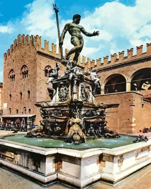 Neptune Fountain Bologna Diamond Painting