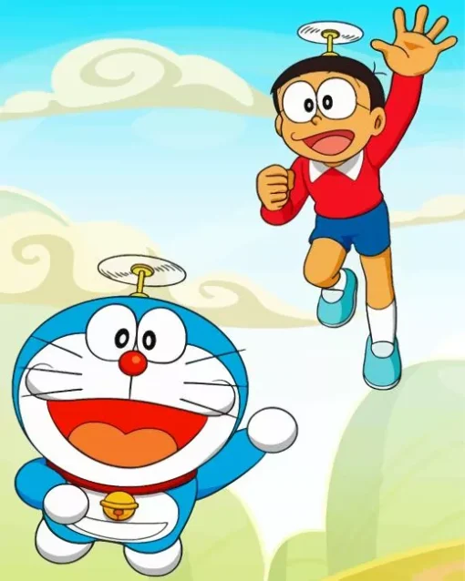 Nobi Nobita With Doraemon Diamond Painting
