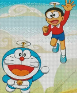 Nobi Nobita With Doraemon Diamond Painting