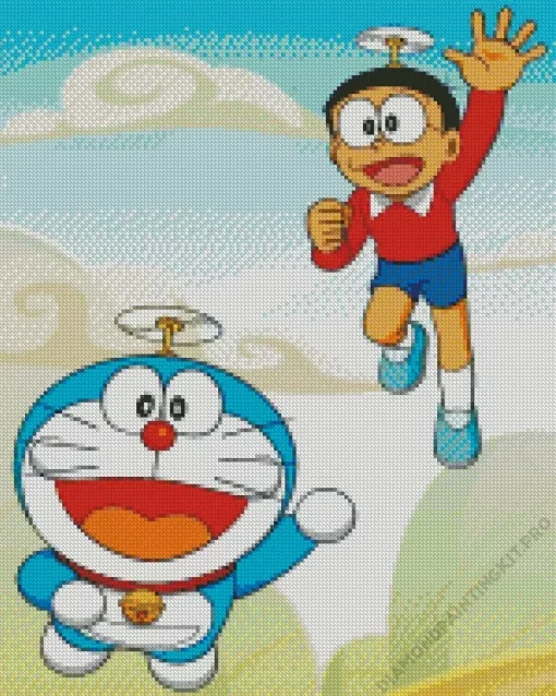 Nobi Nobita With Doraemon Diamond Painting