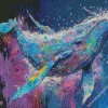 Splatter Blue Whale Art Diamond Painting