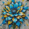 Aesthetic Blue Flower Diamond Painting