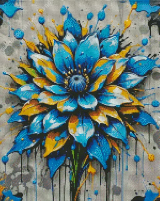 Aesthetic Blue Flower Diamond Painting