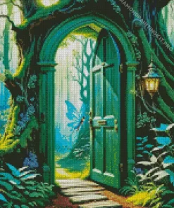 Aesthetic Door In A Forest Diamond Painting