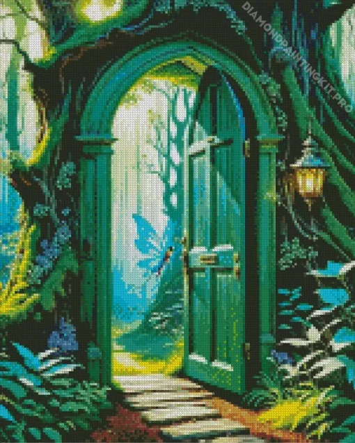 Aesthetic Door In A Forest Diamond Painting