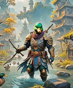 Aesthetic Duck Warrior Art Diamond Painting