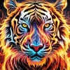 Aesthetic Flaming Tiger Diamond Painting