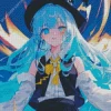 Anime Blue Witch Diamond Painting