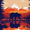 Bear Silhouette Diamond Painting