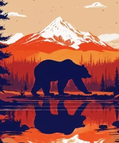 Bear Silhouette Diamond Painting
